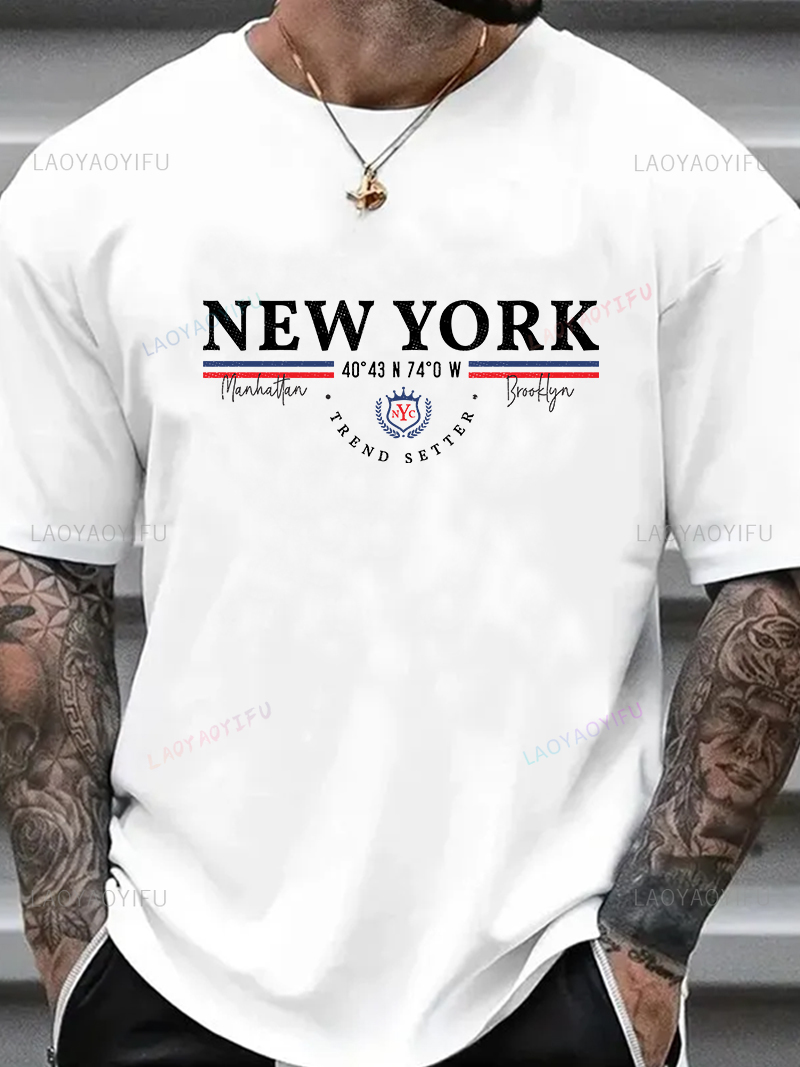 Men'S Fashion New York - T-shirt unisexe avec lettres de New