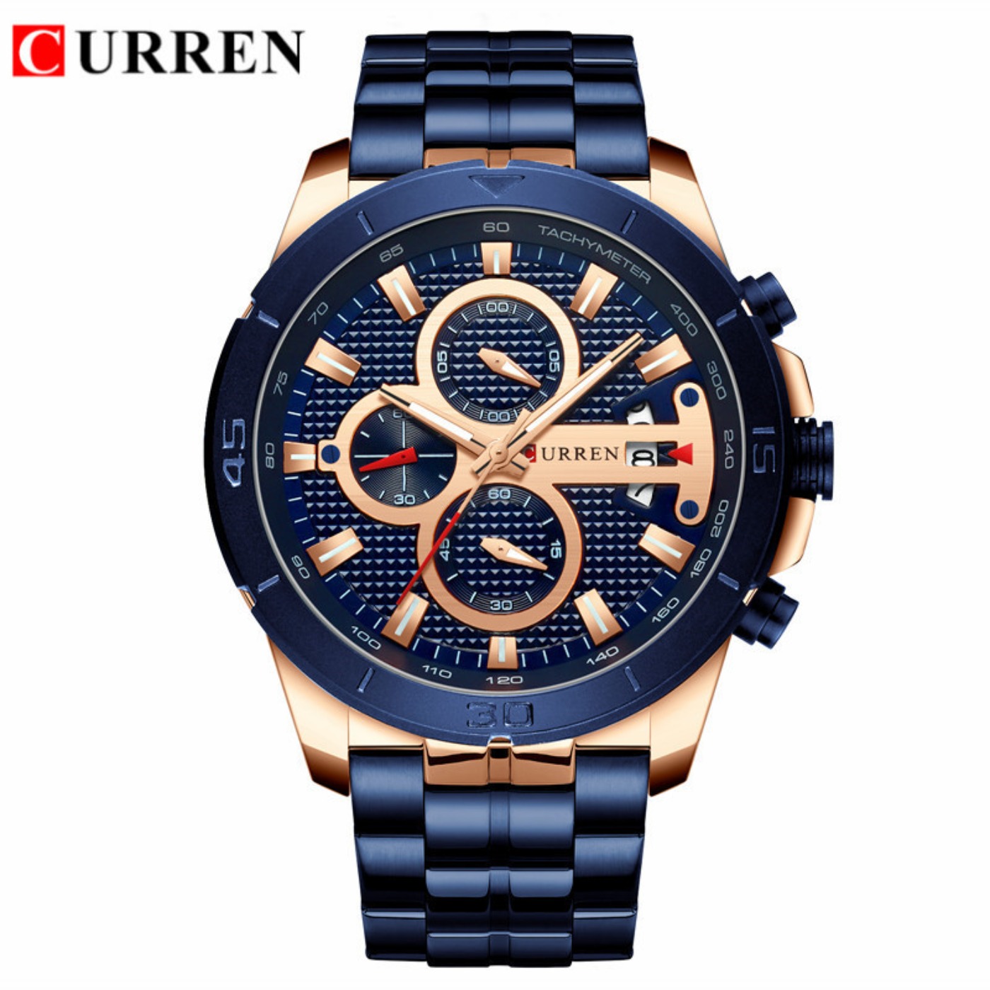 Men'S Fashion Luxury Brands - Montre CURREN pour homme, chronographe étanche,