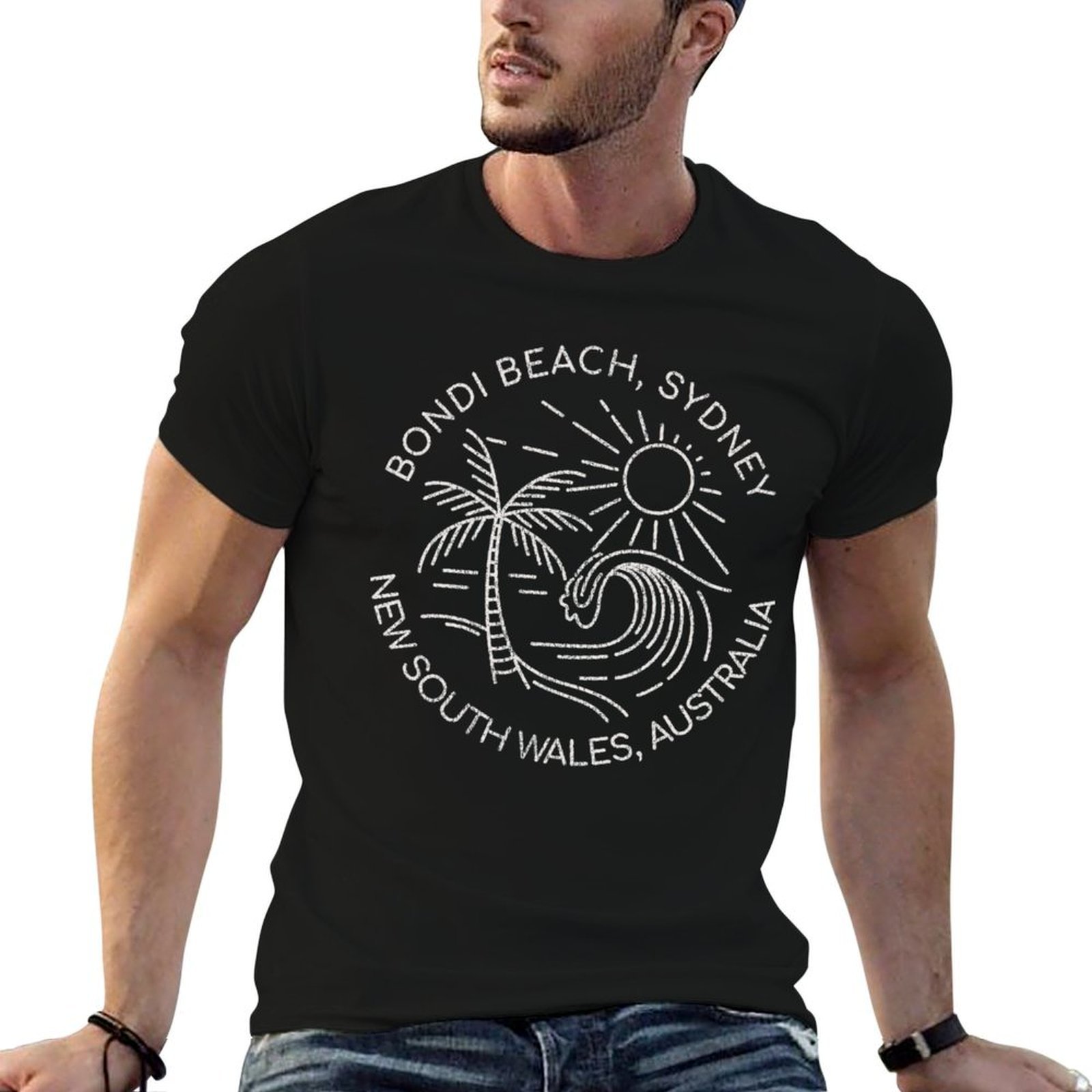 Men'S Fashion Sydney - Bondi Beach Sydney Australie T-shirt rétro