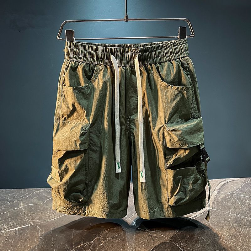 Men'S Fashion Pants 2025 - Bermuda Cargo pour hommes, couleur unie,
