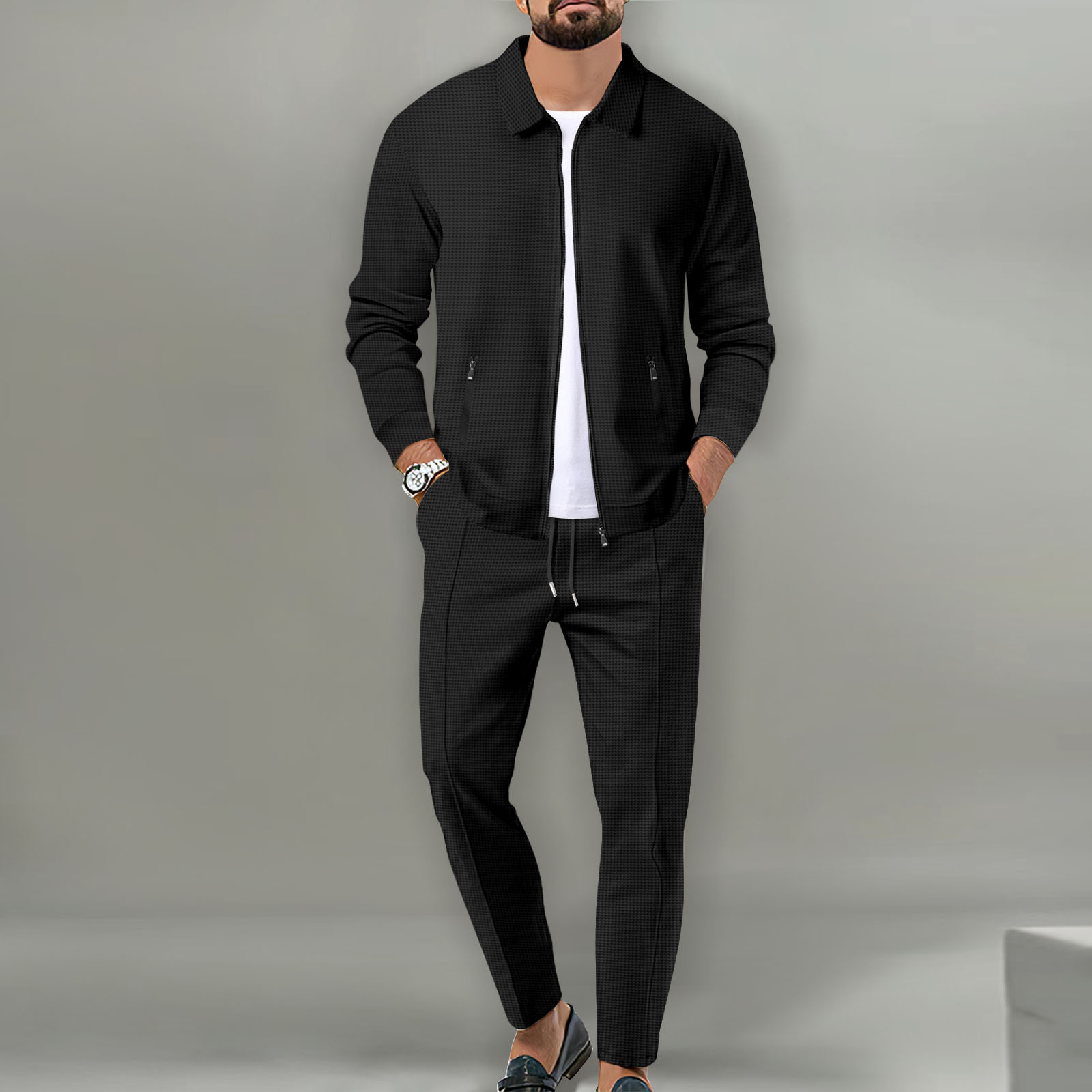 Knitted Cardigan Men - Ensemble de veste d'automne pour hommes