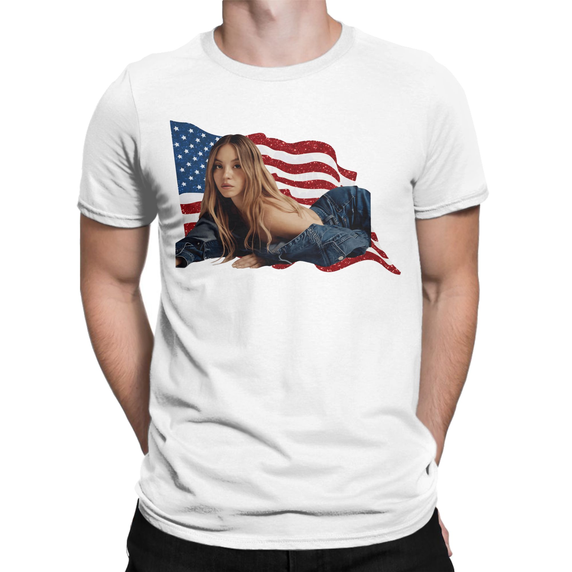 Men'S Fashion Sydney - Sydney Sweeney coton t-shirt homme été