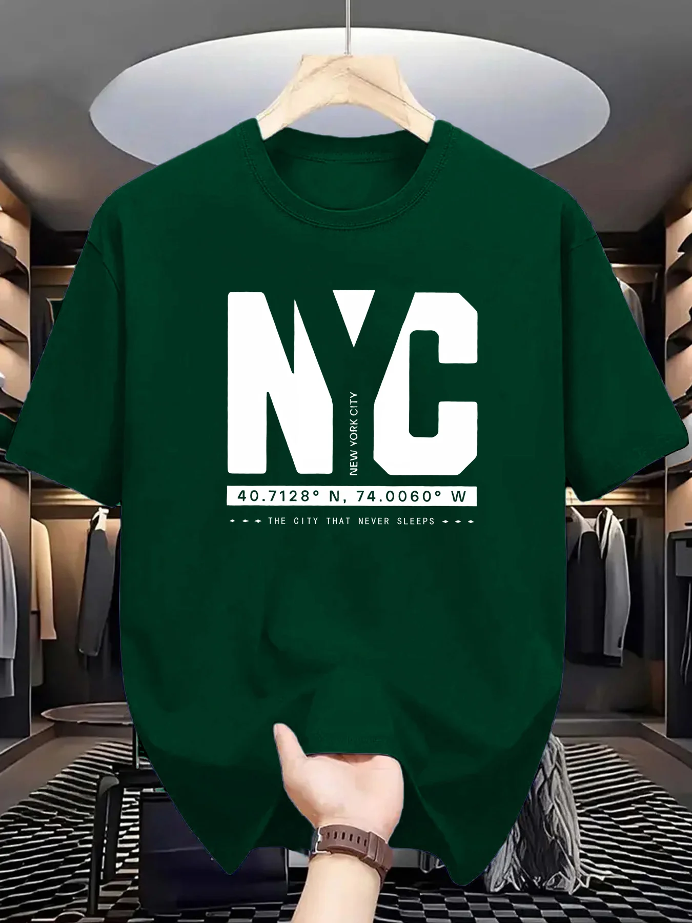 Men'S Fashion New York - T-shirt à manches courtes pour homme,