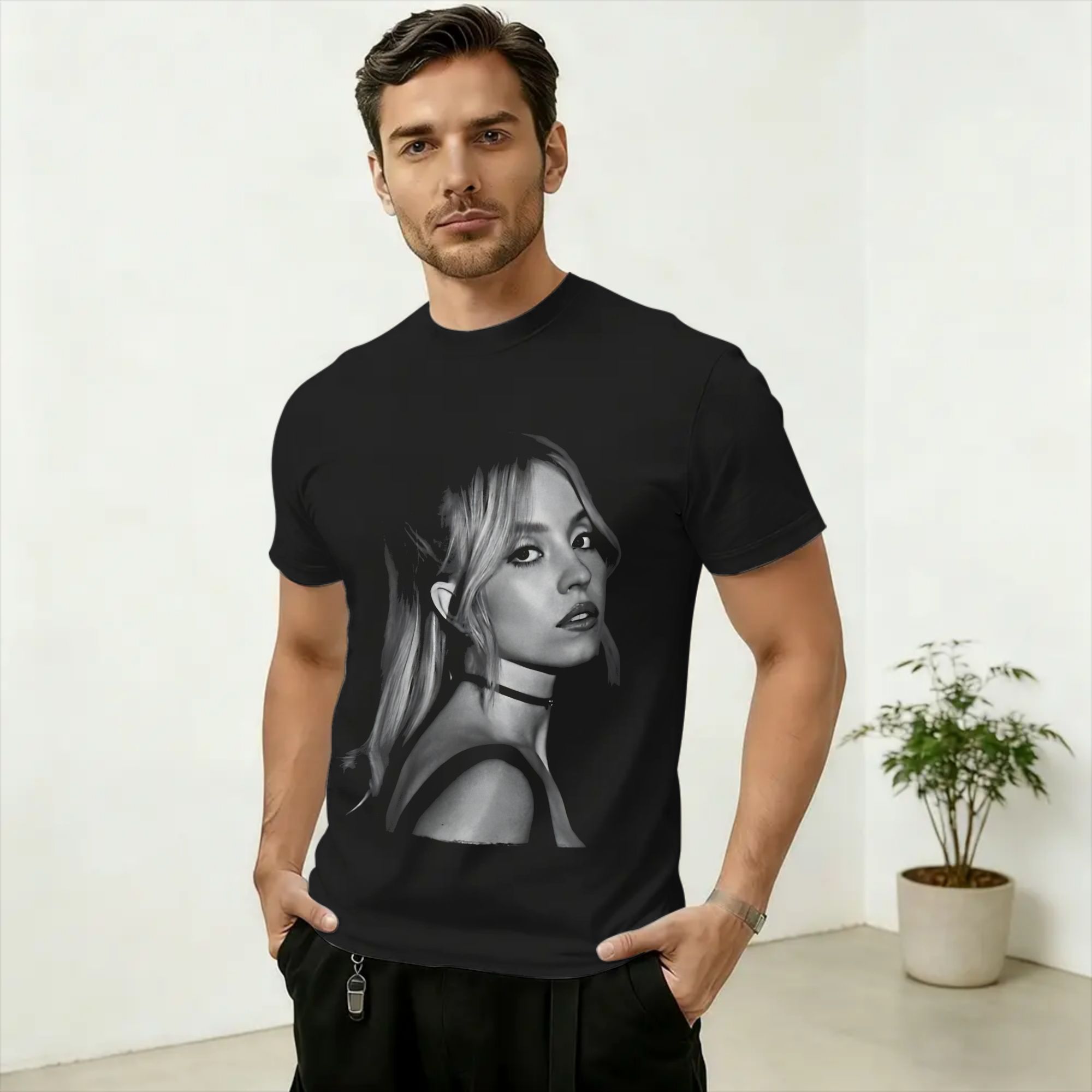 Men'S Fashion Sydney - Sydney Sweeney T-Shirt en pur coton
