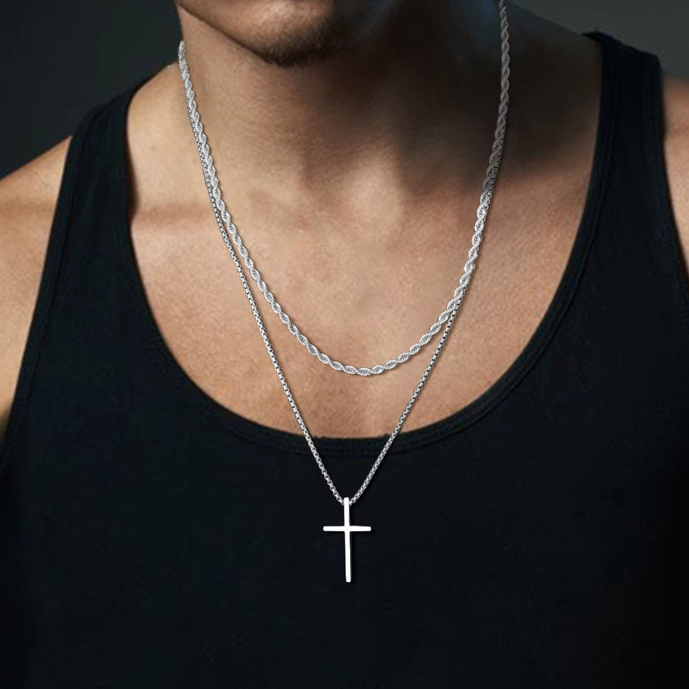 Mens Fashion In The 50S - Collier croix tendance pour hommes et