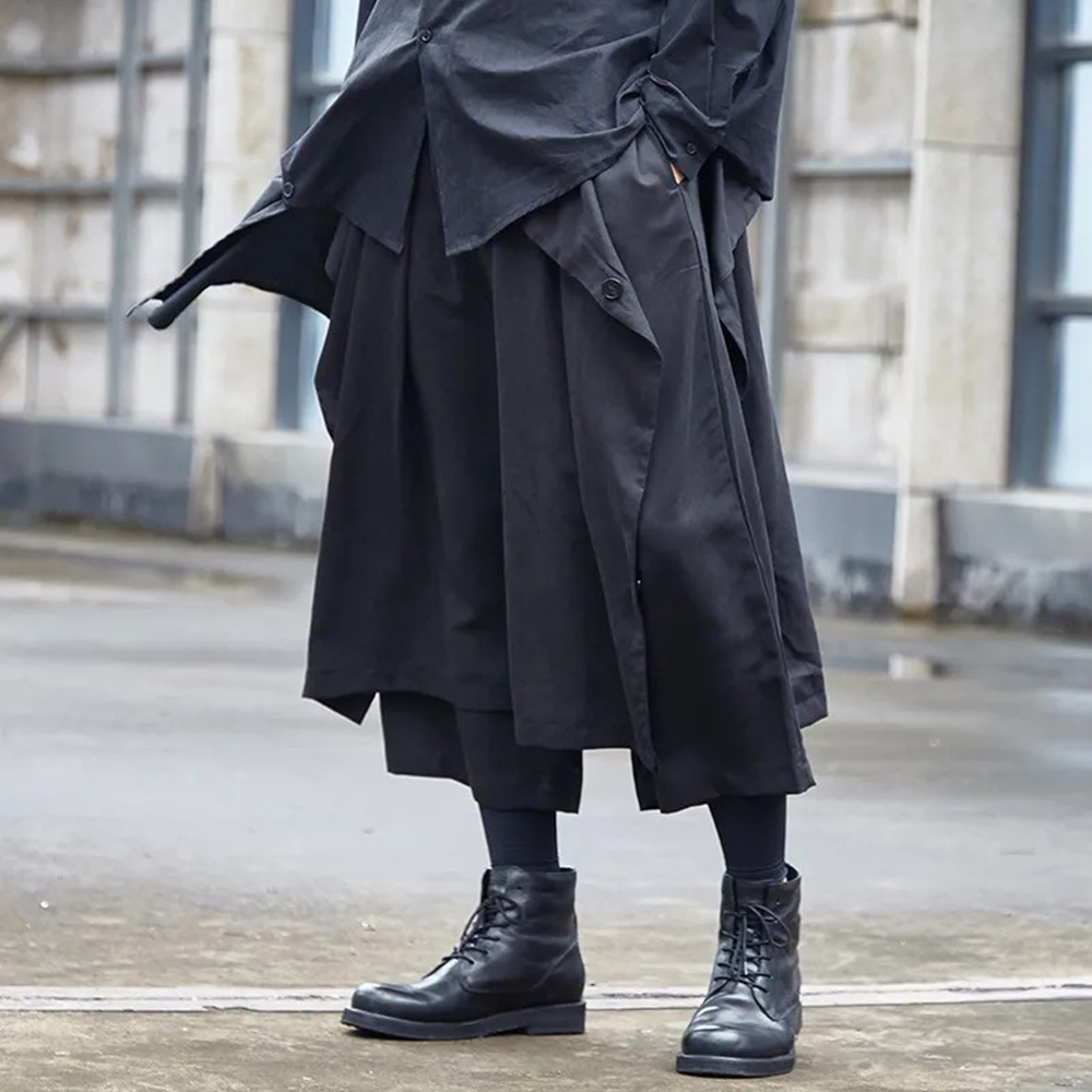 Mens Fashion Trend 2026 - Pantalon Gothique Sombre Y2K à Boutons
