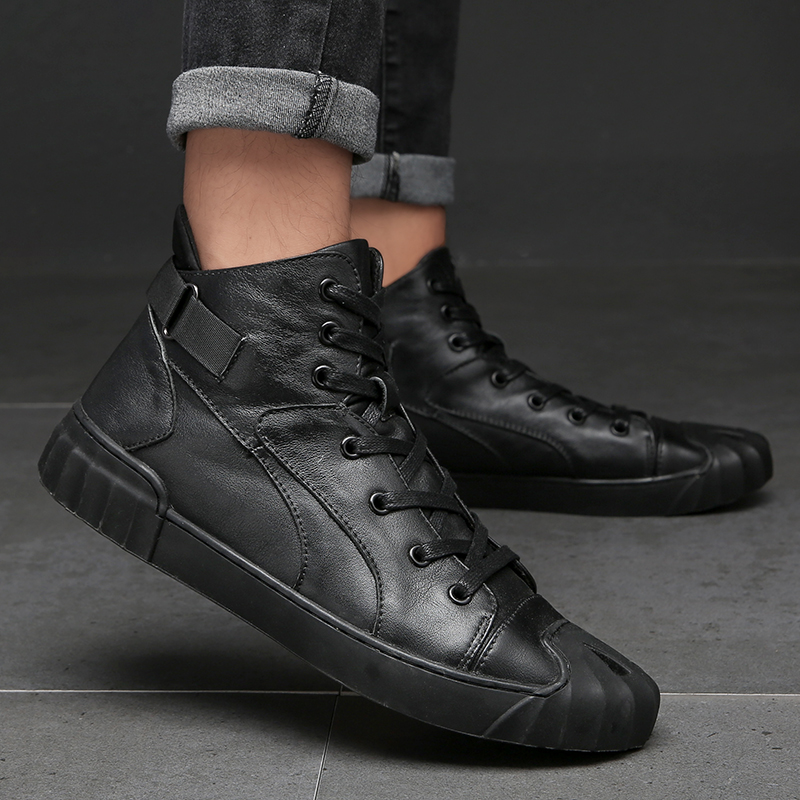Men'S Fashion Loafers Shoes - Bottes courtes décontractées en cuir véritable