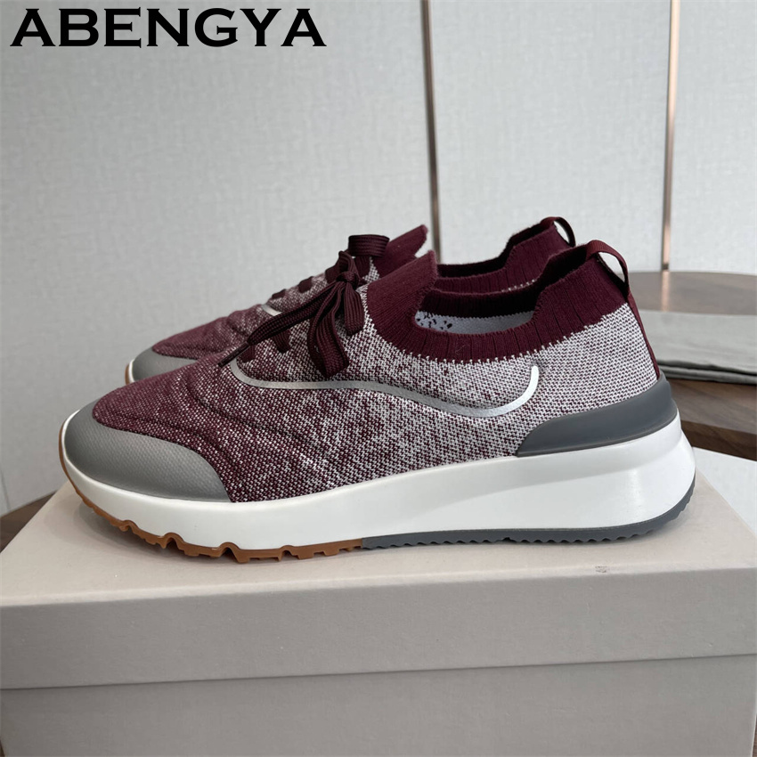 Men'S Fashion Loafers Shoes - Nouvelles chaussures mocassins tricotées multicolores pour