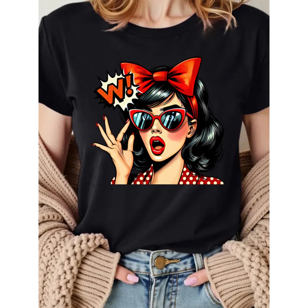 T-shirt imprimé graphique femm - Mens Fashion In The 50S avis et prix