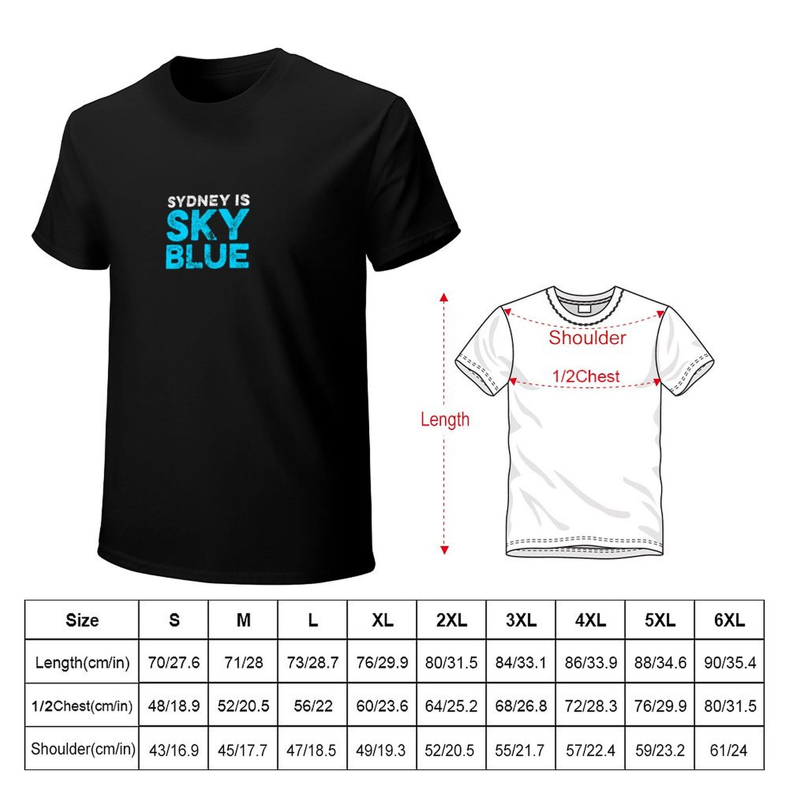 Sydney is sky blue T-Shirt Sum - Men'S Fashion Sydney avis et prix
