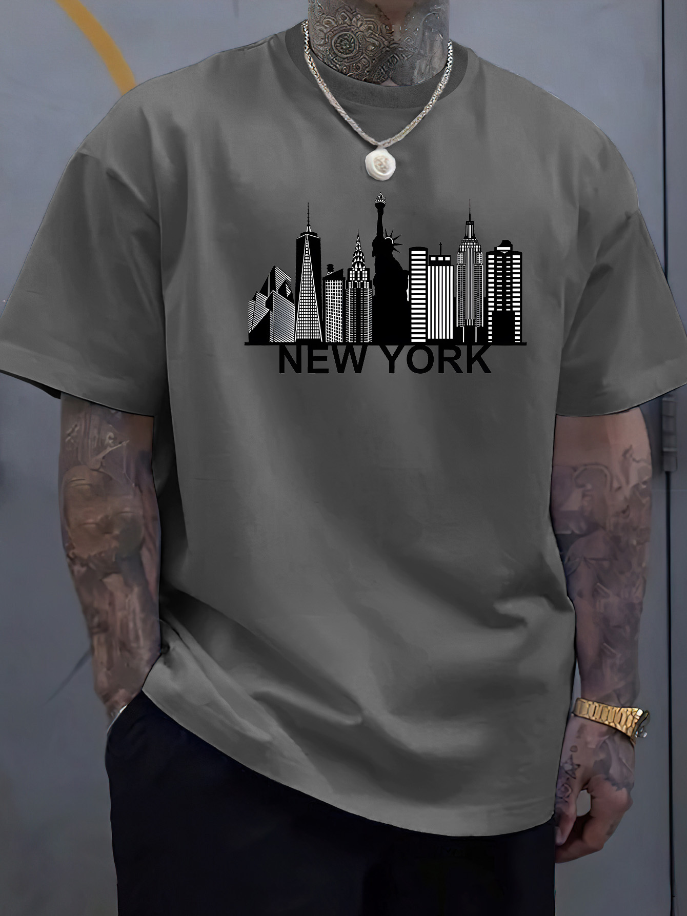 T-shirt à manches courtes et c - Men'S Fashion New York avis et prix