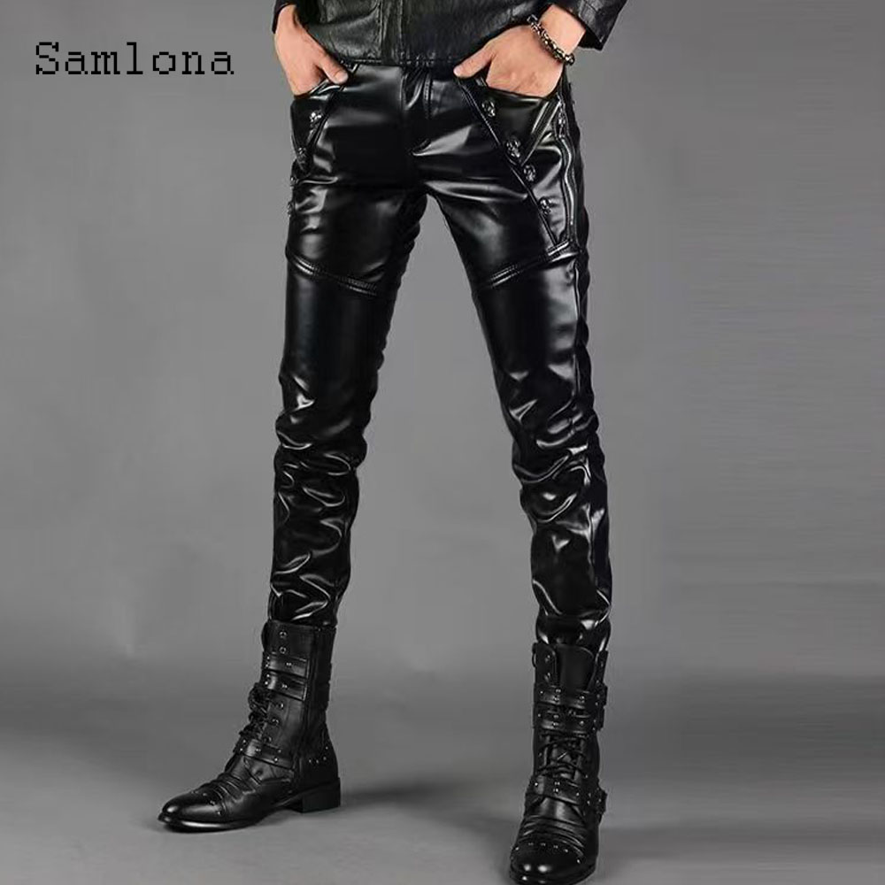 Pantalon en cuir Pu Grunge pou - Men'S Fashion Pants 2025 avis et prix