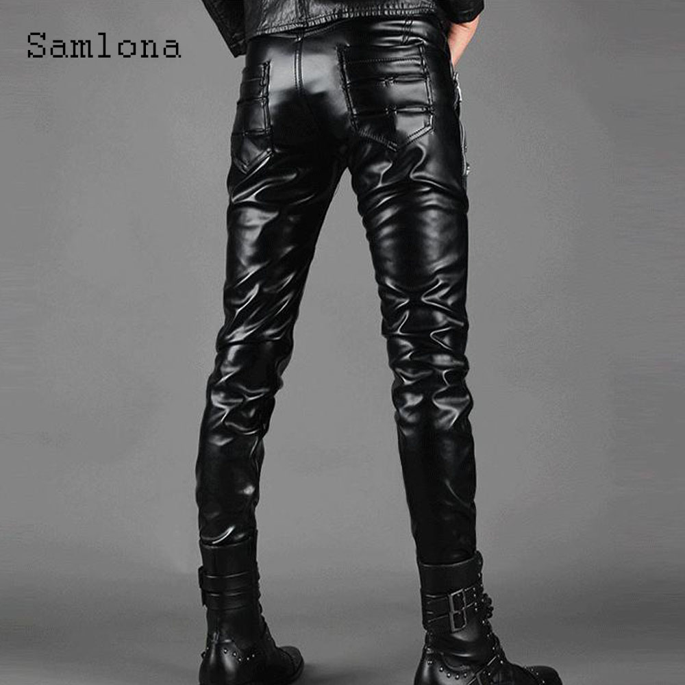 Pantalon en cuir Pu Grunge pou - Men'S Fashion Pants 2025 avis et prix