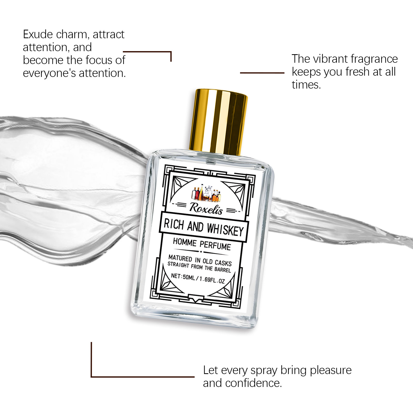 Roxelis 50ml Charm Whisky Parf - Men'S Fashion Perfume avis et prix