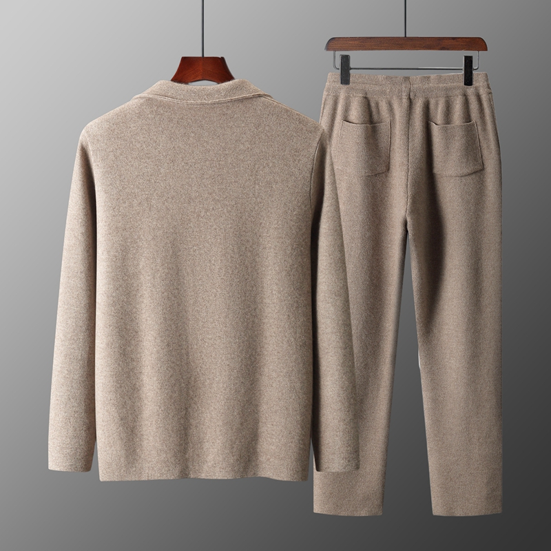 Ensemble deux pièces en laine  - Knitted Cardigan Men avis et prix