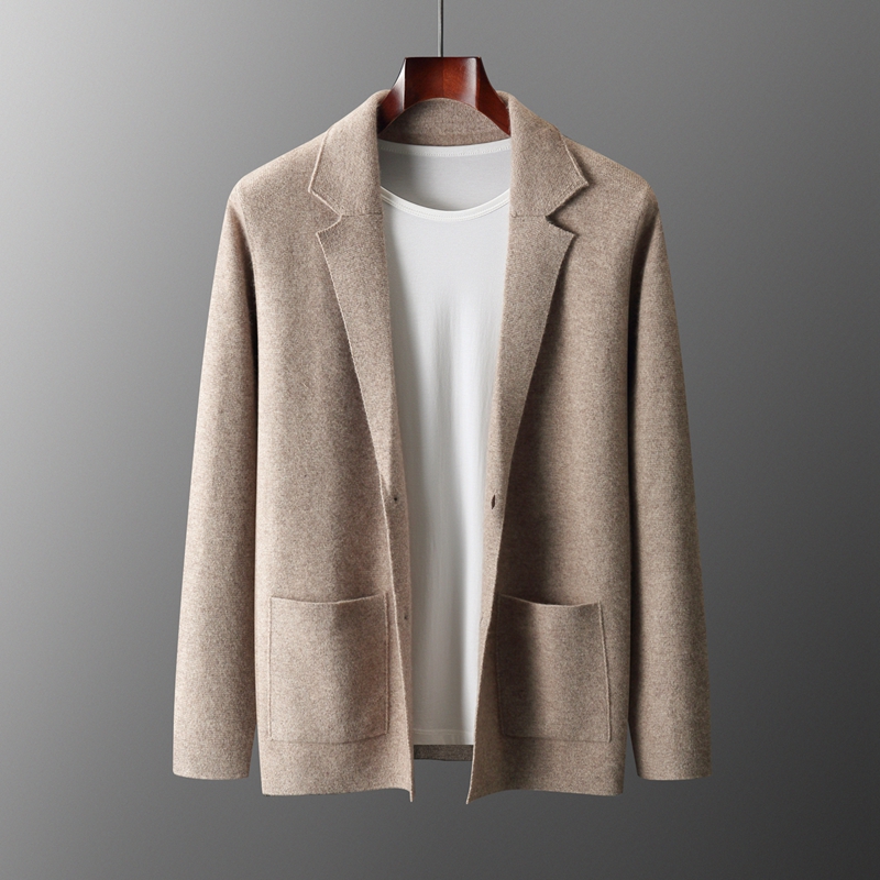 Ensemble deux pièces en laine  - Knitted Cardigan Men avis et prix