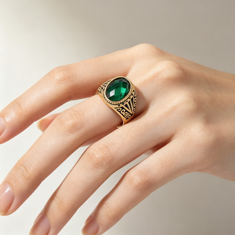 Bague rétro verte de haute qua - Men'S Fashion Lk avis et prix