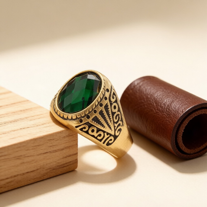 Bague rétro verte de haute qua - Men'S Fashion Lk avis et prix